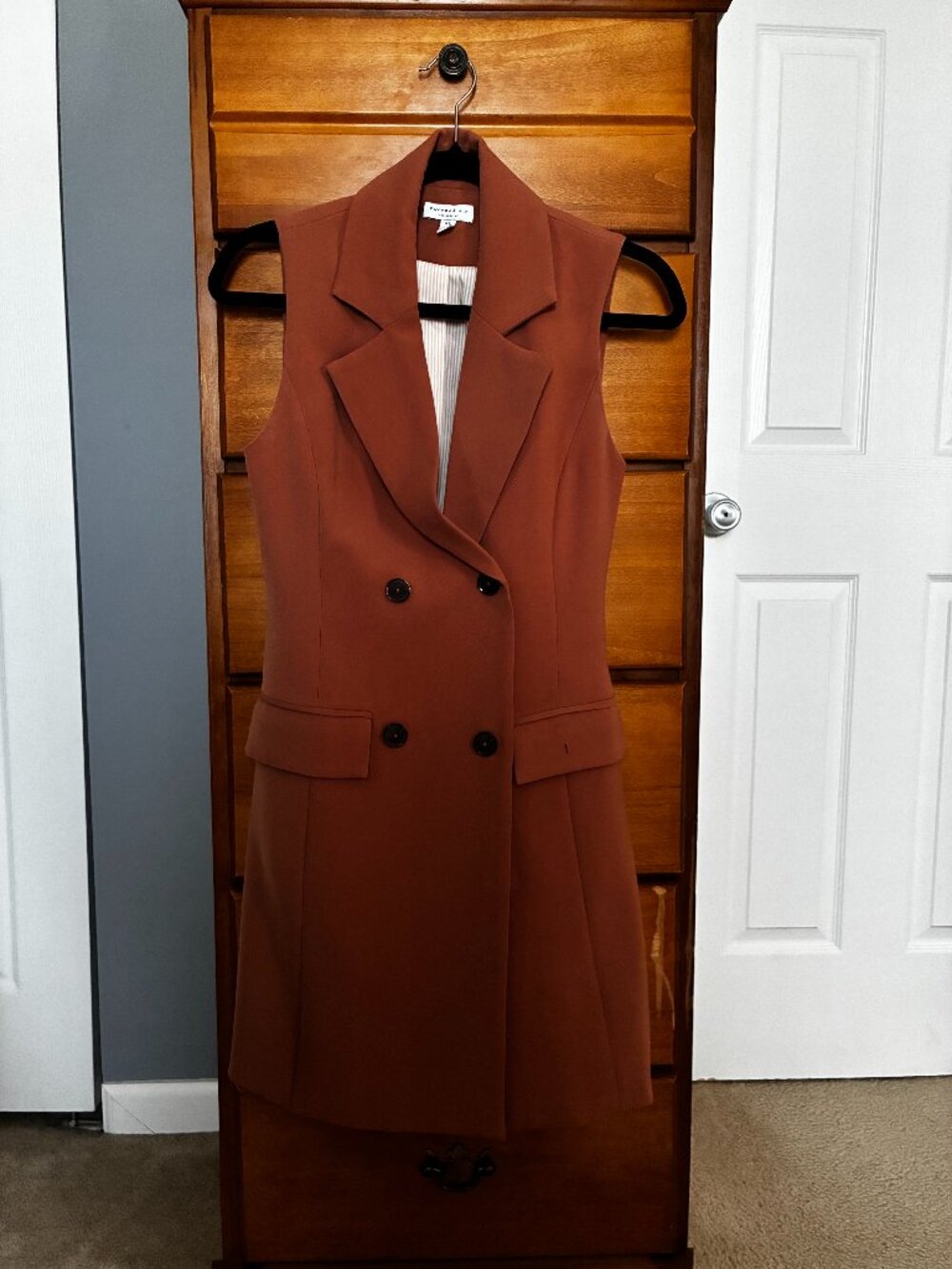 Camel Color Blazer Dress